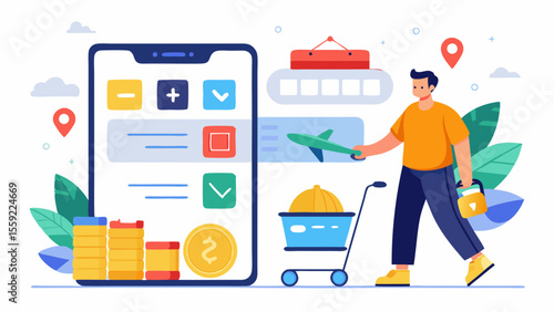 App shows categories rent savings travel perso