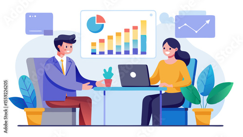 Financial advisor consulting a client over investm