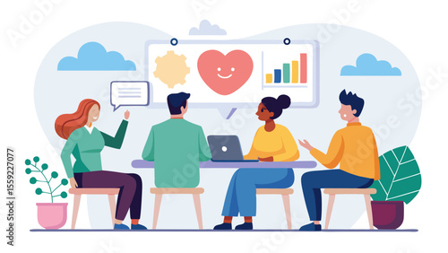 Office team attending mental health awareness semi