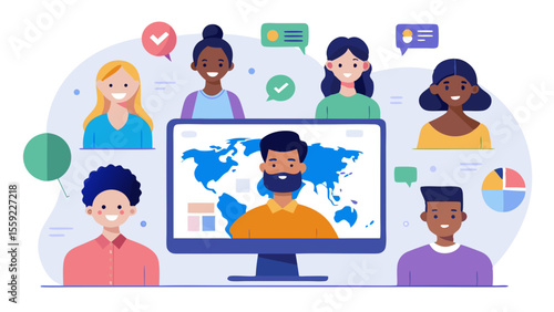 People in different countries on a shared screen (1)