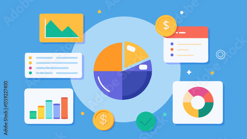 Pie chart sliders savings goals tiles hovering n