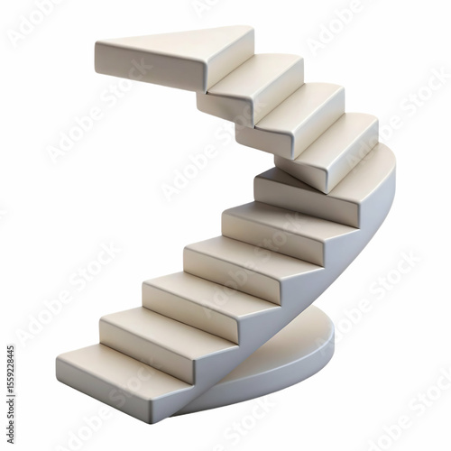 Wallpaper Mural Twisting white 3D staircase for futuristic digital renders and modern abstract minimal clean immersive backgrounds

 Torontodigital.ca