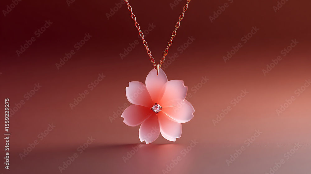 Obraz premium Stunning flower pendant necklace with a delicate, intricate gold chain.