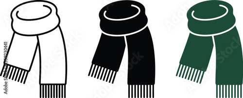 Scarf vector illustration winter fashion accessory neckwear cold weather apparel knitted scarf design