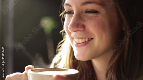 Natural Morning Smile at Cozy Café