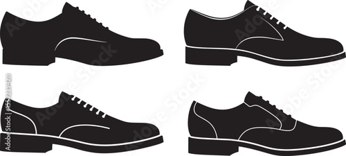 Shoe Footwear Silhouette Vector Set vector illustration