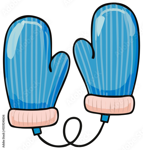 Winter mittens clipart illustration, isolated 