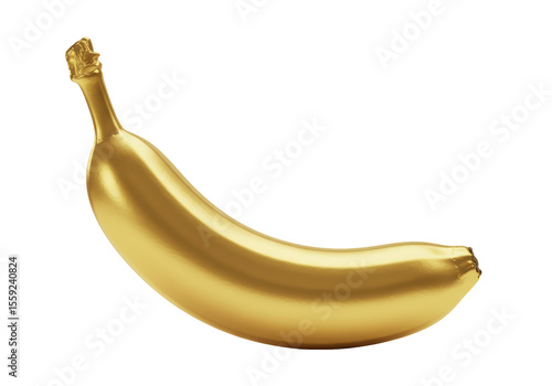 Isolated Shiny Gold Banana a Fruit of Luxury