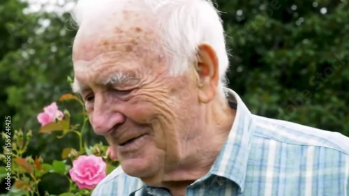 Peaceful Smile in a Garden Moment