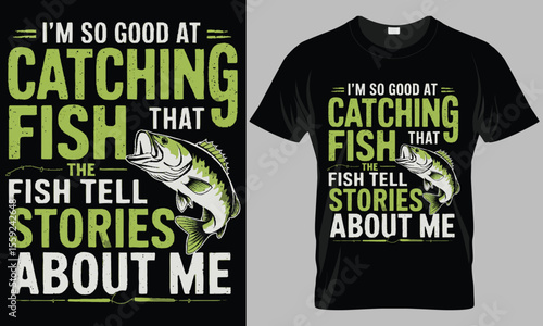 Funny Fishing T-Shirt Design with Bass Fish and Humorous Angler Quote