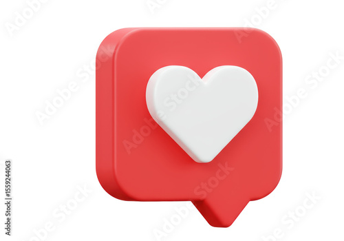 Free Download Isolated Red Speech Bubble with White Heart Icon - GFXLoad