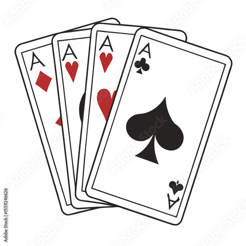Classic playing card suits heart club diamond and spade symbols