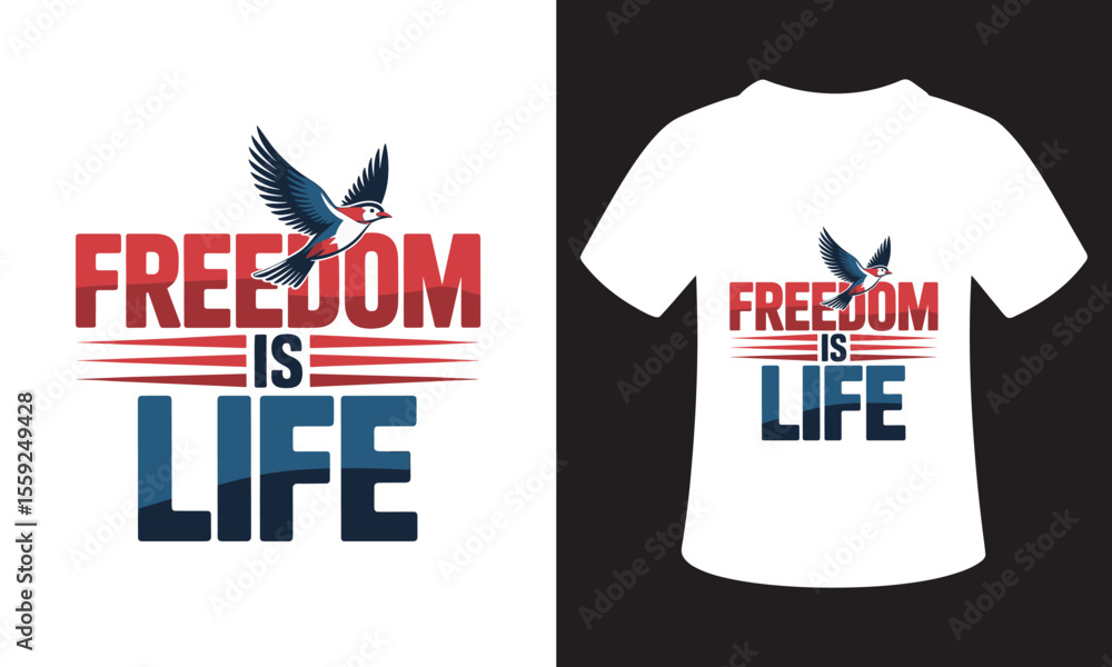Fototapeta premium T-Shirt Design Motivational typography For Patriotism