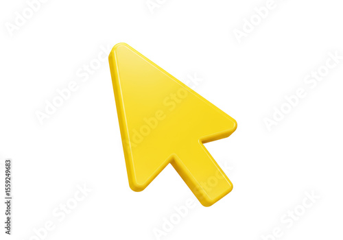 Isolated Simple Yellow Mouse Pointer Arrow