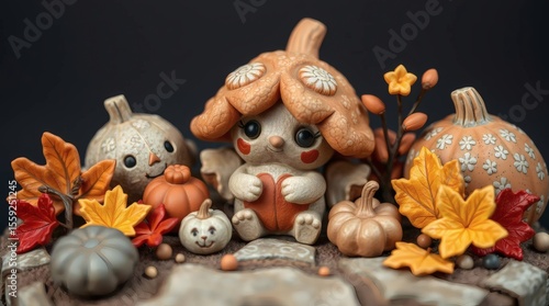 easter decoration with easter eggs and bunny