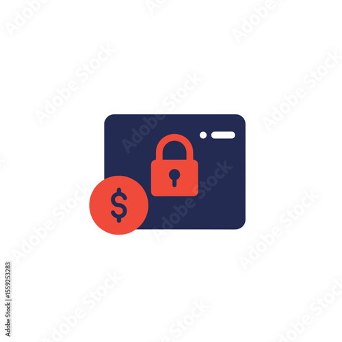 Credit card with padlock and dollar symbol representing security  
