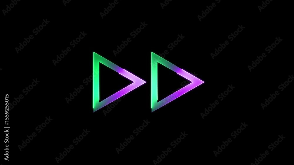 Rewind stroke icon glowing neon animation. Rewind stroke icon glowing neon animation.