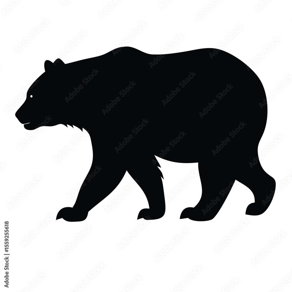 Obraz premium Bear black silhouette illustration