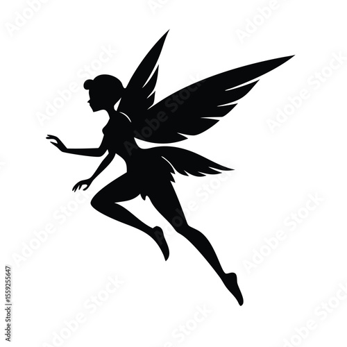 Tablou pe pânză A butterfly silhouette vector icon on withe background