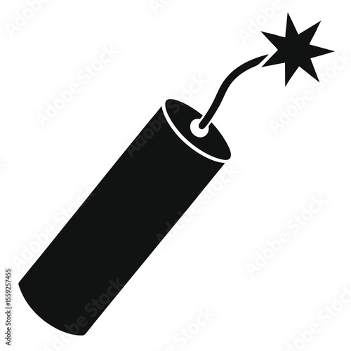 Lit Dynamite Stick Icon Explosive Power and Energy Symbol