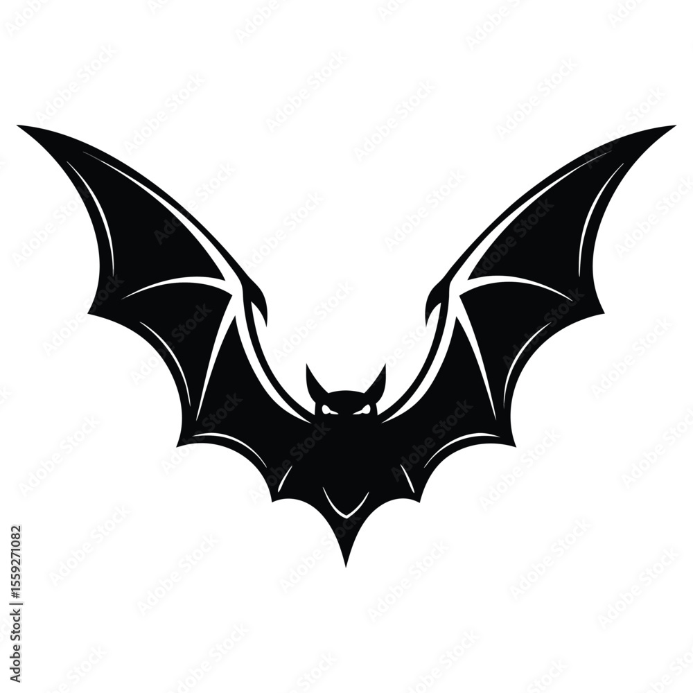 Fototapeta premium Flying Halloween bat cartoon vector illustration