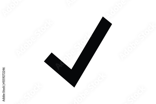 black right tick icon vector on transparent background