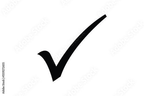 Black check mark icon vector transparent background