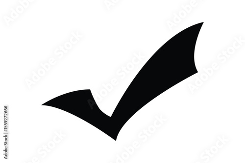 Black check mark icon vector transparent background