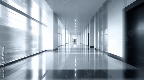 Wallpaper Mural Blurry image of a vacant corporate hallway Torontodigital.ca