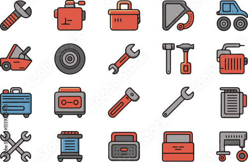 Automotive Repair and Mechanic Tool Icons