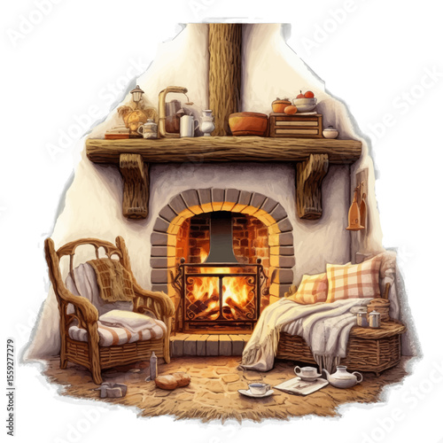fireplace in the house