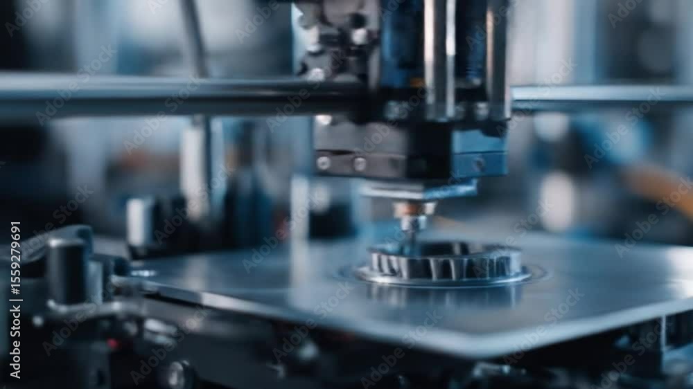 3D printer is creating plastic item with an automated process 3D printer is creating plastic item with an automated process