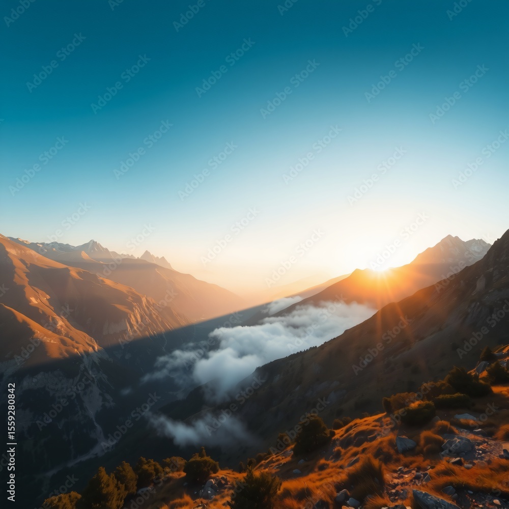Fototapeta premium Beautiful mountain and valley landscape