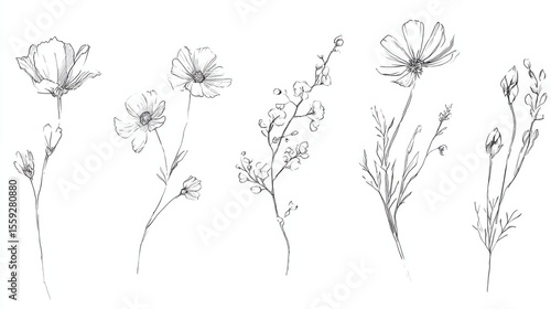 Five Floral Illustrations