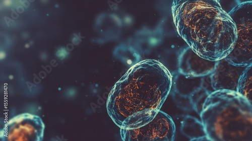 Glowing molecular structures of fat cells against a cosmic background, representing dietary impact.