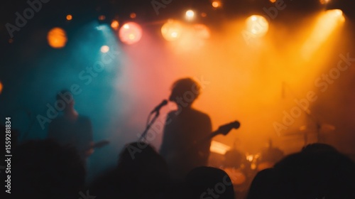 Wallpaper Mural Silhouetted Musicians Performing on Stage with Spotlights Torontodigital.ca