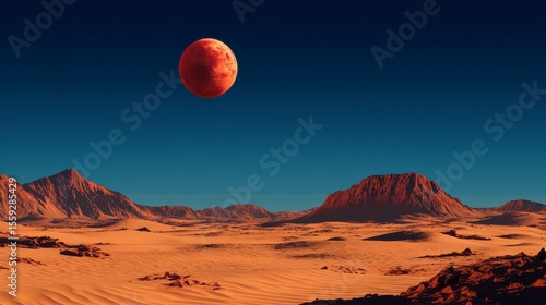 Wallpaper Mural Sandy desert landscape with rippled dunes under a clear blue sky, showcasing the serene beauty of arid environments. Torontodigital.ca