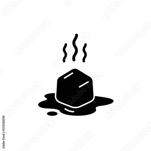 Melting ice cube symbolizing extreme heat and climate change