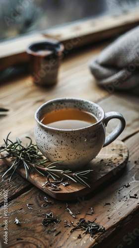 Cozy Tea Moment on Wooden Table