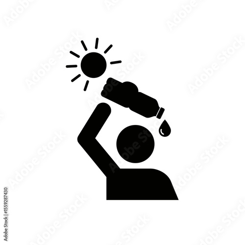 Person drinking last drop of water under sun