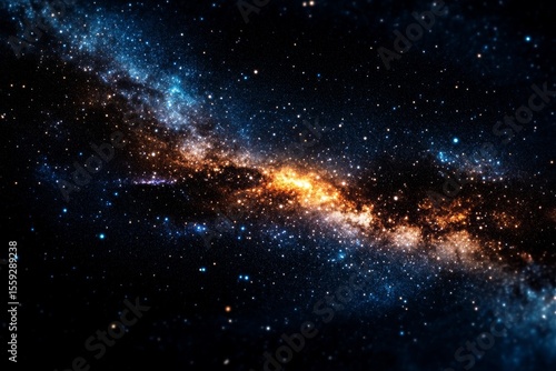 Stunning Cosmic Landscape Showcasing Vibrant Stars and Swirling Nebulae in De...