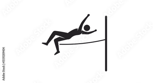 Athletic pole vaulter falling over the bar in dynamic pose  