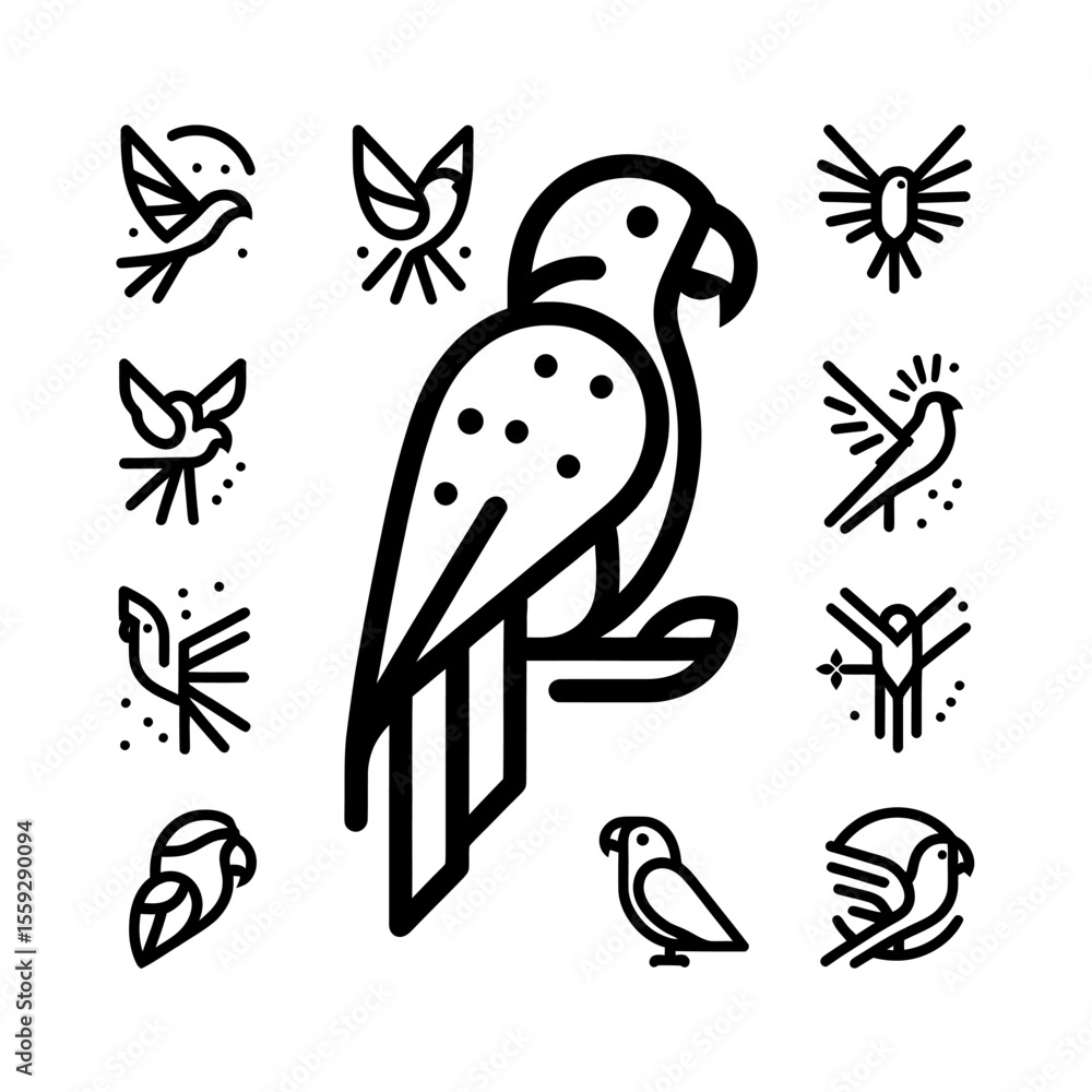 Obraz premium Minimalist Bird Logo in Elegant Line Art Style