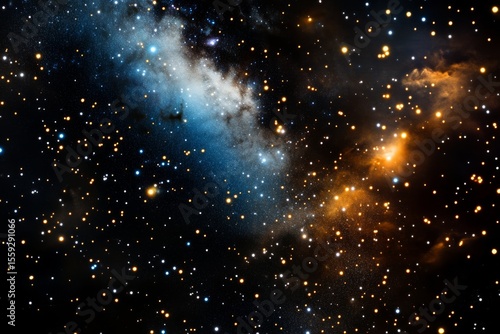 Stunning Cosmic Landscape Showcasing Vibrant Stars and Swirling Nebulae in De...