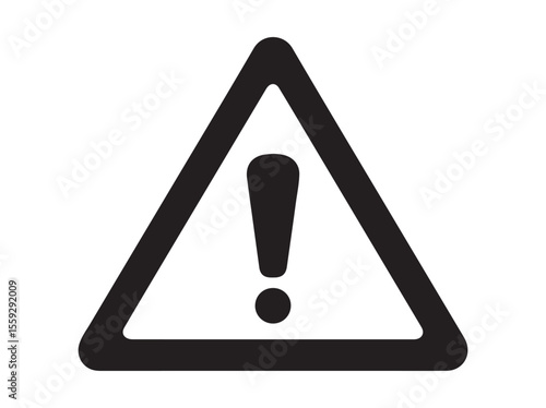 Warning line icon. Attention sign. Vector illustration isolated on white background. warning triangle with an exclamation point. coloring Warning Triangle Icon with Exclamation. 