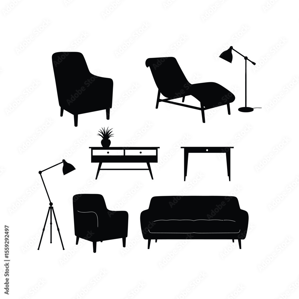 Fototapeta premium Elegant furniture and office chairs in an empty room with a conference table, ready for business meetings in a modern interior design style