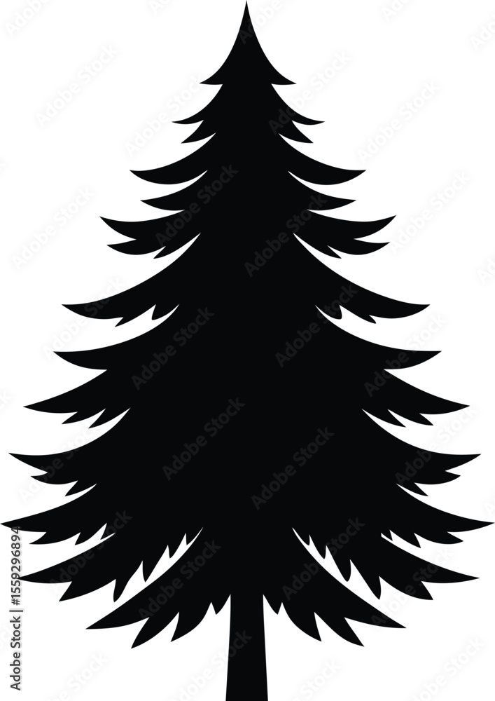 Obraz premium christmas tree silhouette