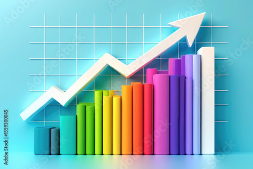 Free Download Colorful Growth Chart A Vibrant Bar Graph with an Ascending Arrow Symbolizing Business Success, Market Expansion, Positive Trends, and Financial Prosperity in a Dynamic Economy - GFXLoad