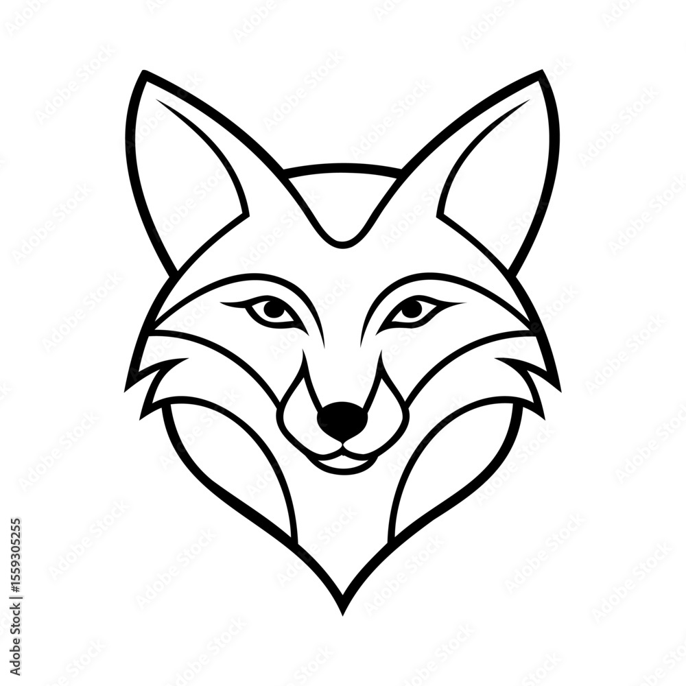 Obraz premium fox head vector illustration