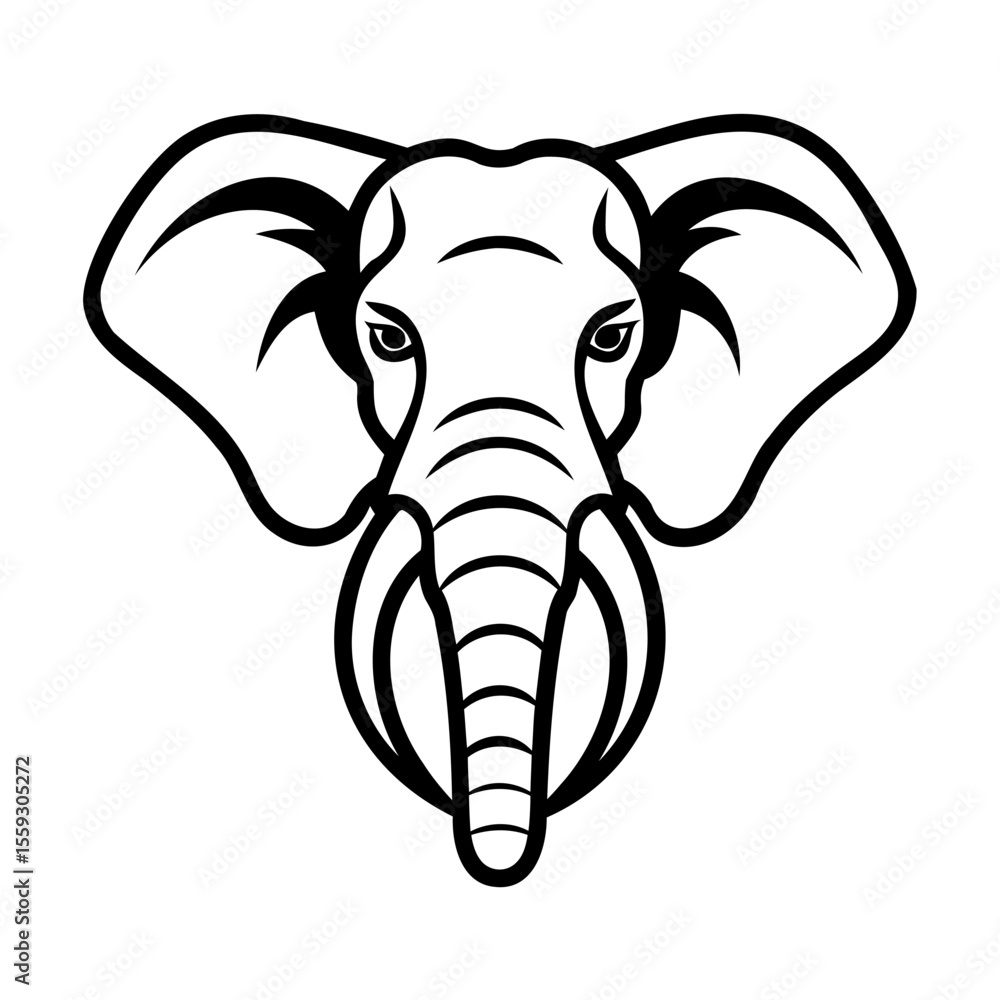 Fototapeta premium elephant head vector illustration